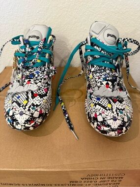Melody Ehsani Reebok Pump Multicolor Splatter Sneakers